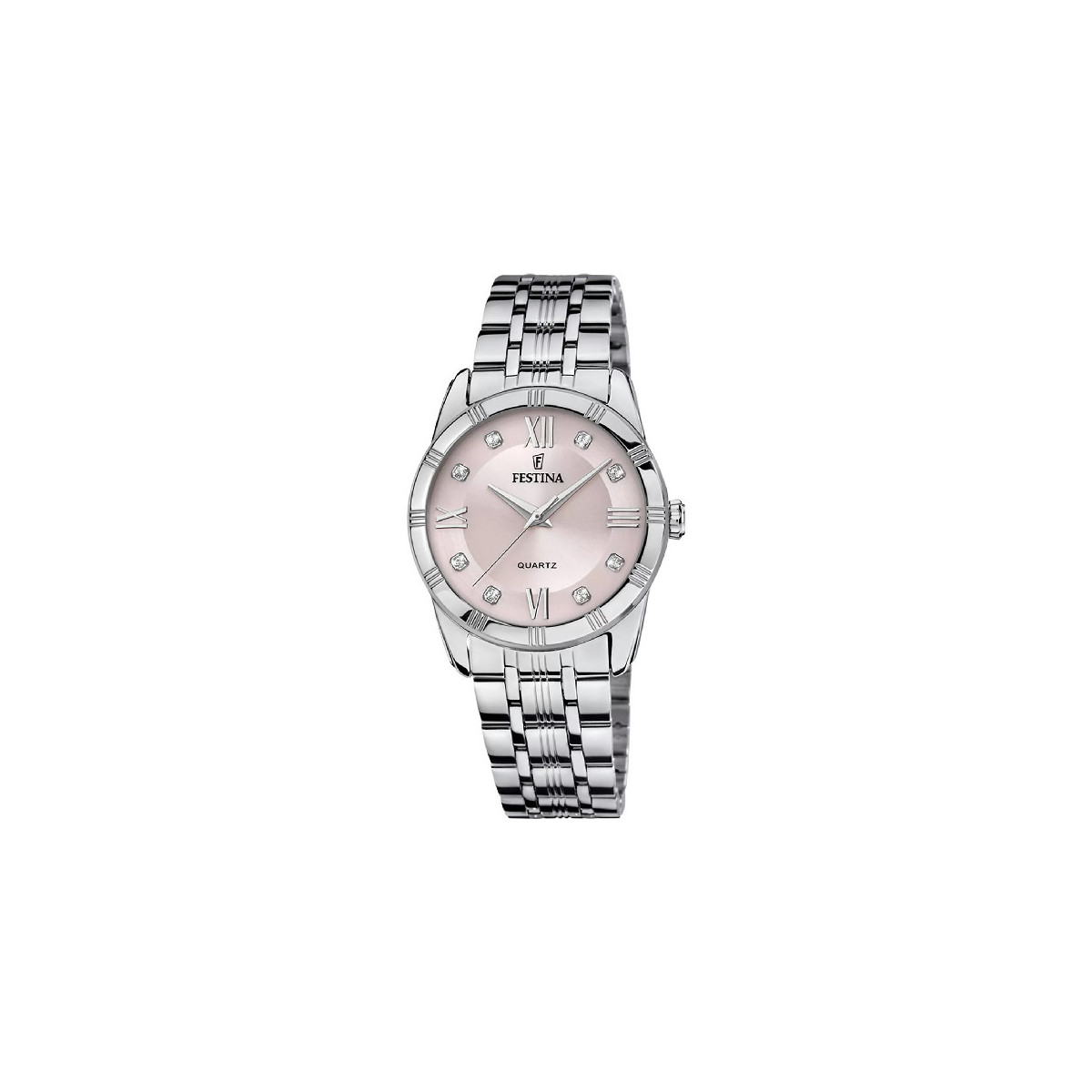 Reloj Mujer Acero Piedras Esfera Rosa 32 mm - F16940/C