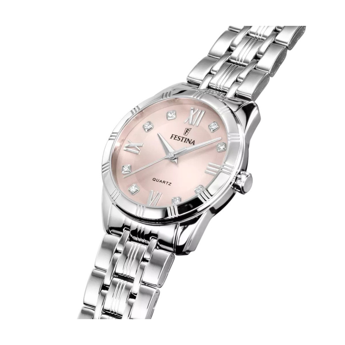 Reloj Mujer Acero Piedras Esfera Rosa 32 mm - F16940/C