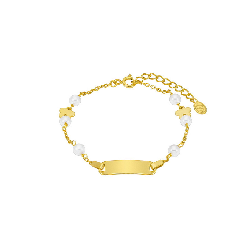 Esclava Niña Marea D03303/AH Comunión Plata Dorada Perlas Flor 15/17 cm - 000620017