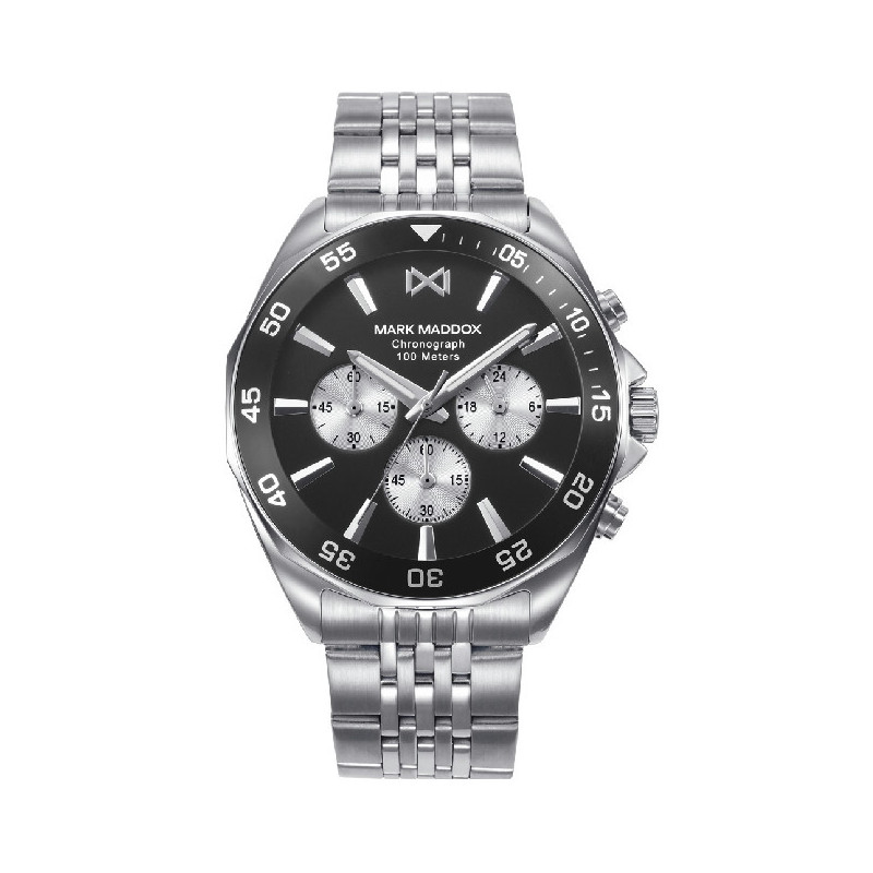 Reloj Hombre Mark Maddox Negro Crono Acero Brazalete 43 mm - HM1024-57