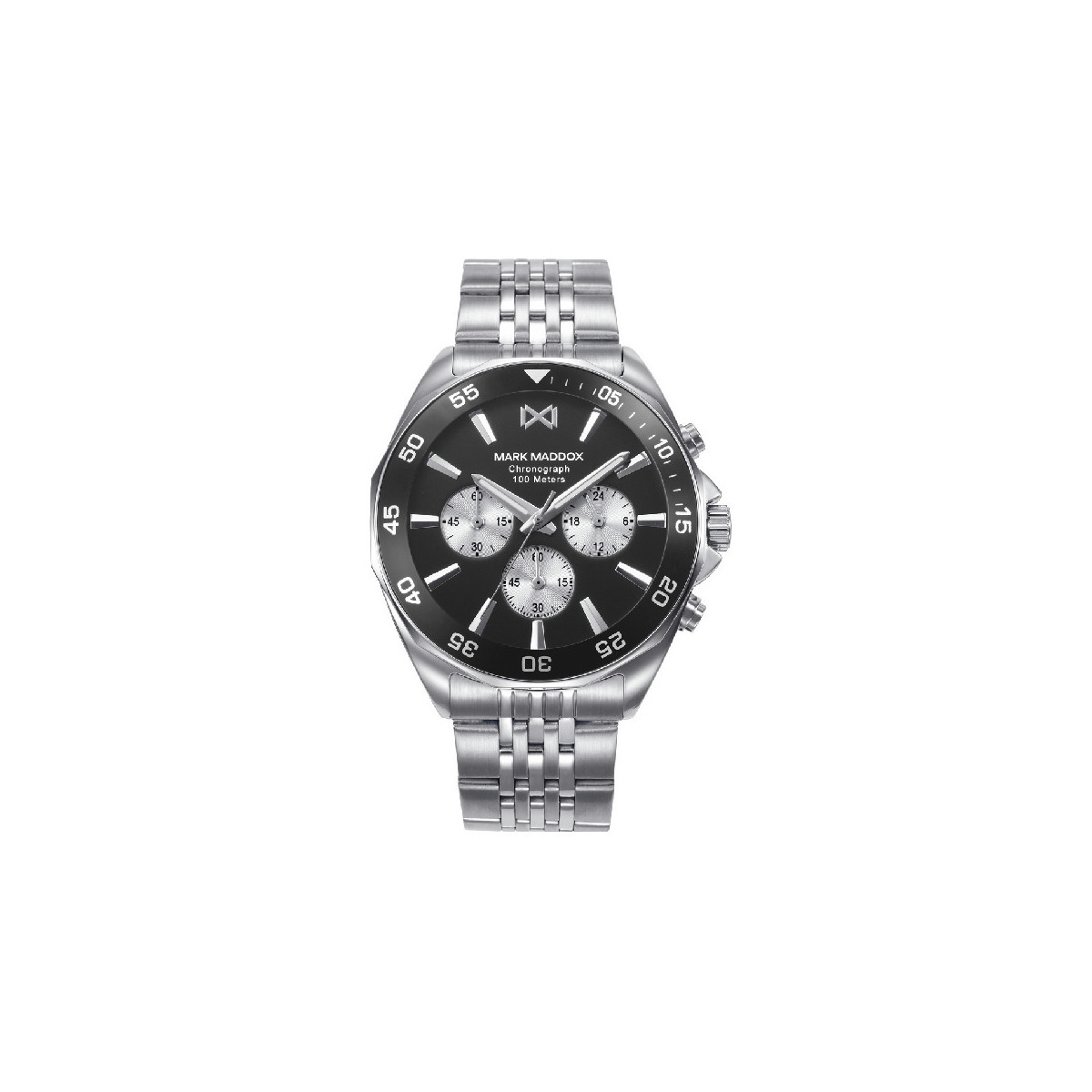 Reloj Hombre Mark Maddox Negro Crono Acero Brazalete 43 mm - HM1024-57