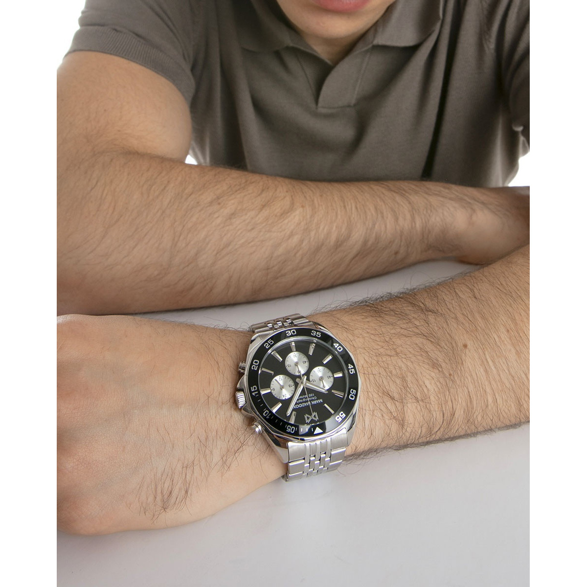 Reloj Hombre Mark Maddox Negro Crono Acero Brazalete 43 mm - HM1024-57