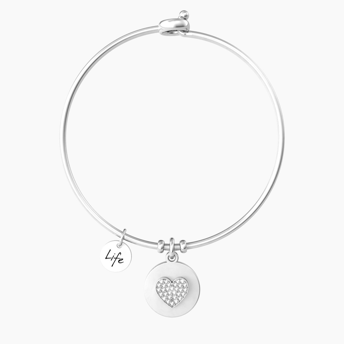 Pulsera Mujer Mamá  Kidult ES732160 Acero Medallón Corazón Circonitas - 000820212