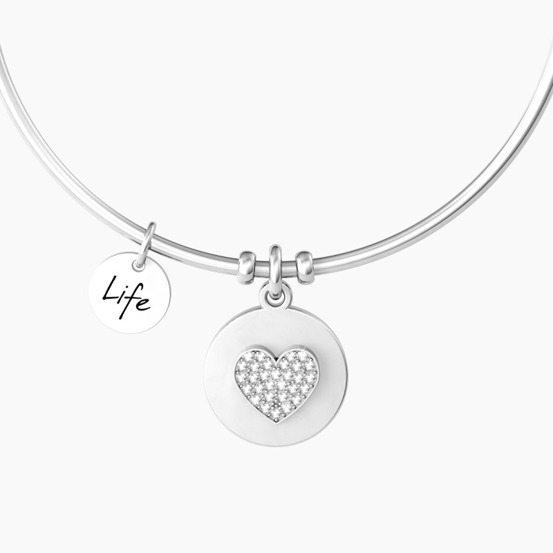 Pulsera Mujer Mamá  Kidult ES732160 Acero Medallón Corazón Circonitas - 000820212