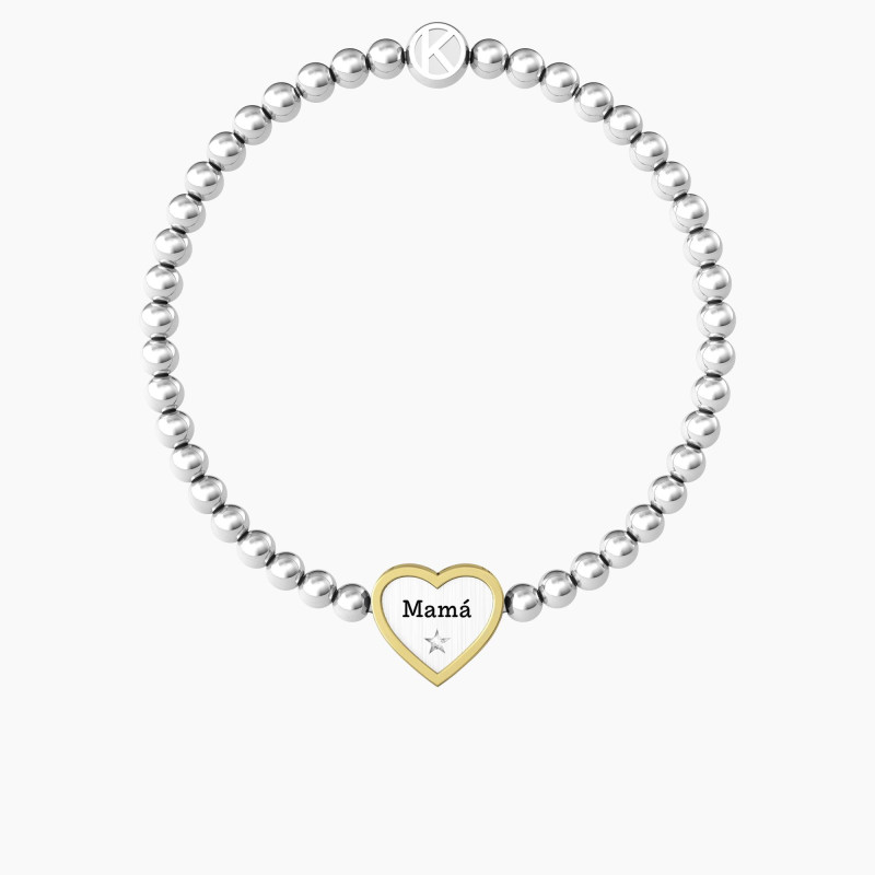 Pulsera Mujer Mamá Kidult ES732211 Acero Bicolor Elástica - 000820214
