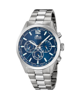 Lotus Reloj Hombre Cuarzo Crono Brazalete esfera Azul Perforada Tam 43 mm - 18152/C