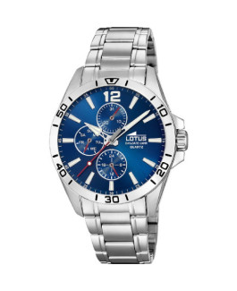 Lotus Reloj Hombre Multifunción Acero Brazalete Esfera Azul Tam 42 mm - 18812/1