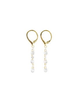 Salvatore Plata Pendientes Mujer Plata Dorada Circonitas Tam 1,5 x 47 mm - 000230868