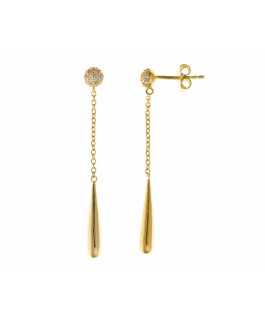 Salvatore Plata Pendientes Mujer Plata Dorada Circonitas Tam 4 x 43 mm - 000230904