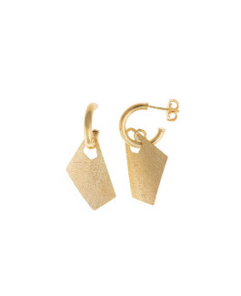 Salvatore Plata Pendientes Mujer Plata Dorada Geométricos Tam 3 x 38 mm - 000230894