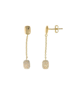 Salvatore Plata Pendientes Mujer Plata Dorada Circonitas Tam 4 x 35 mm - 000230899