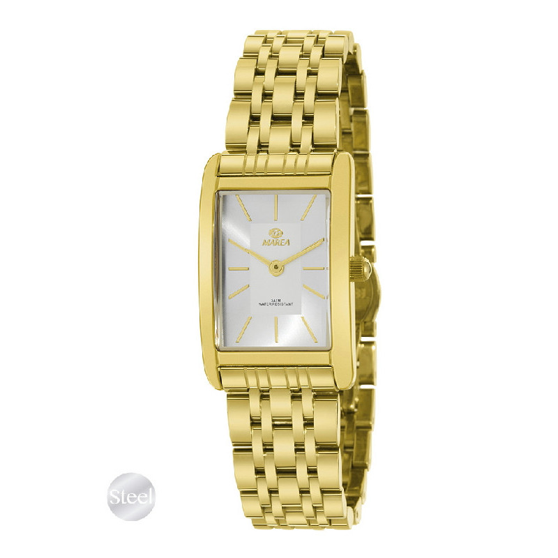 Reloj Mujer Marea Rectangullar Acero Dorado 22 x 30 mm - B36207/4