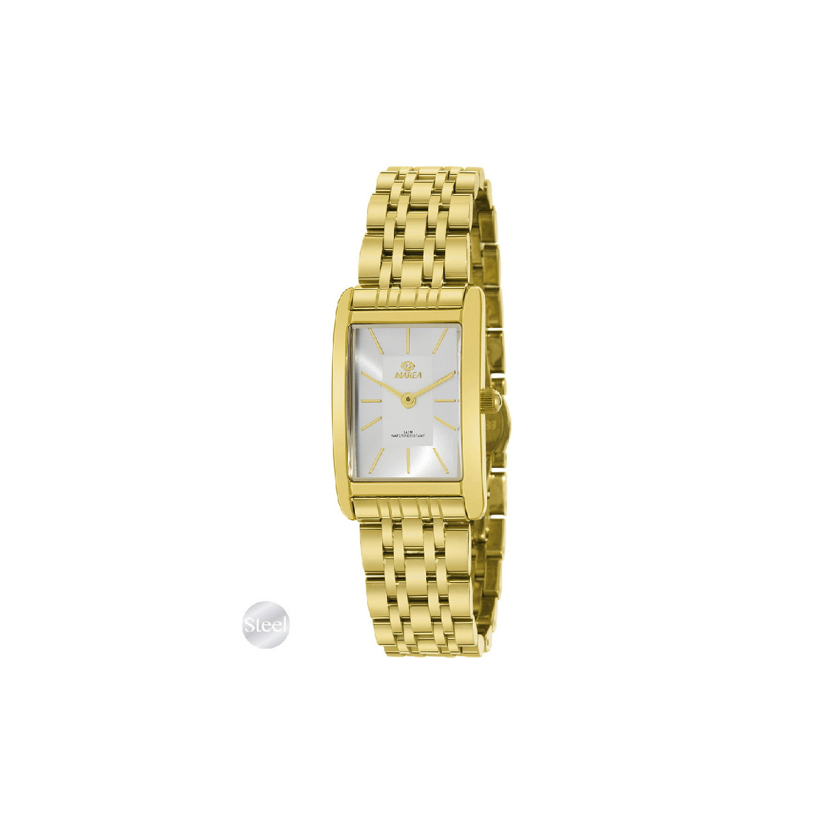 Reloj Mujer Marea Rectangullar Acero Dorado 22 x 30 mm - B36207/4