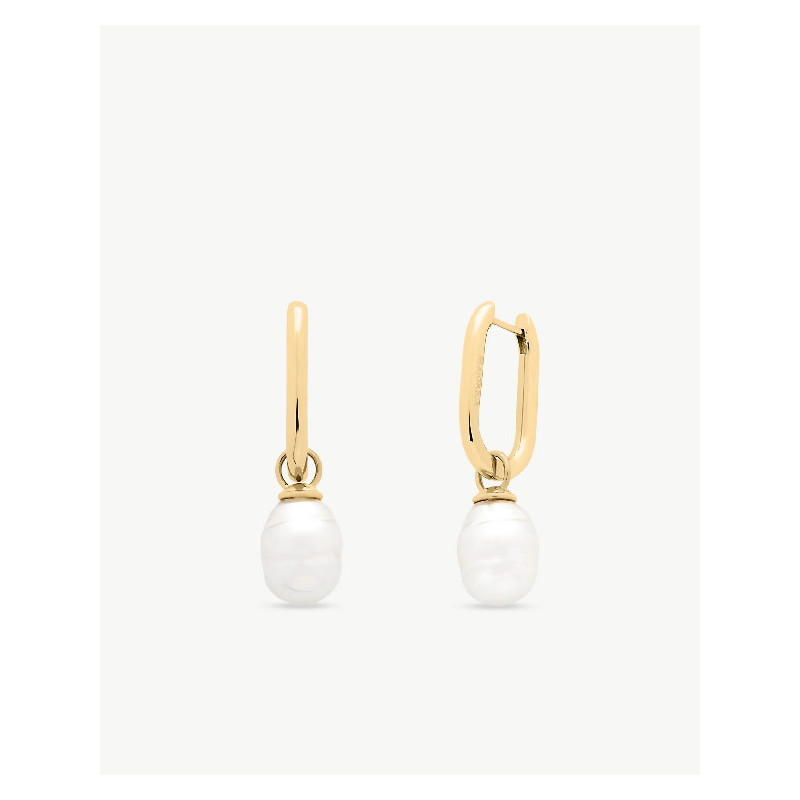 Pendientes Mujer Majorica 18138.01B.E00.909.1 Acero Dorado Aros Perla 10 mm - 000450746