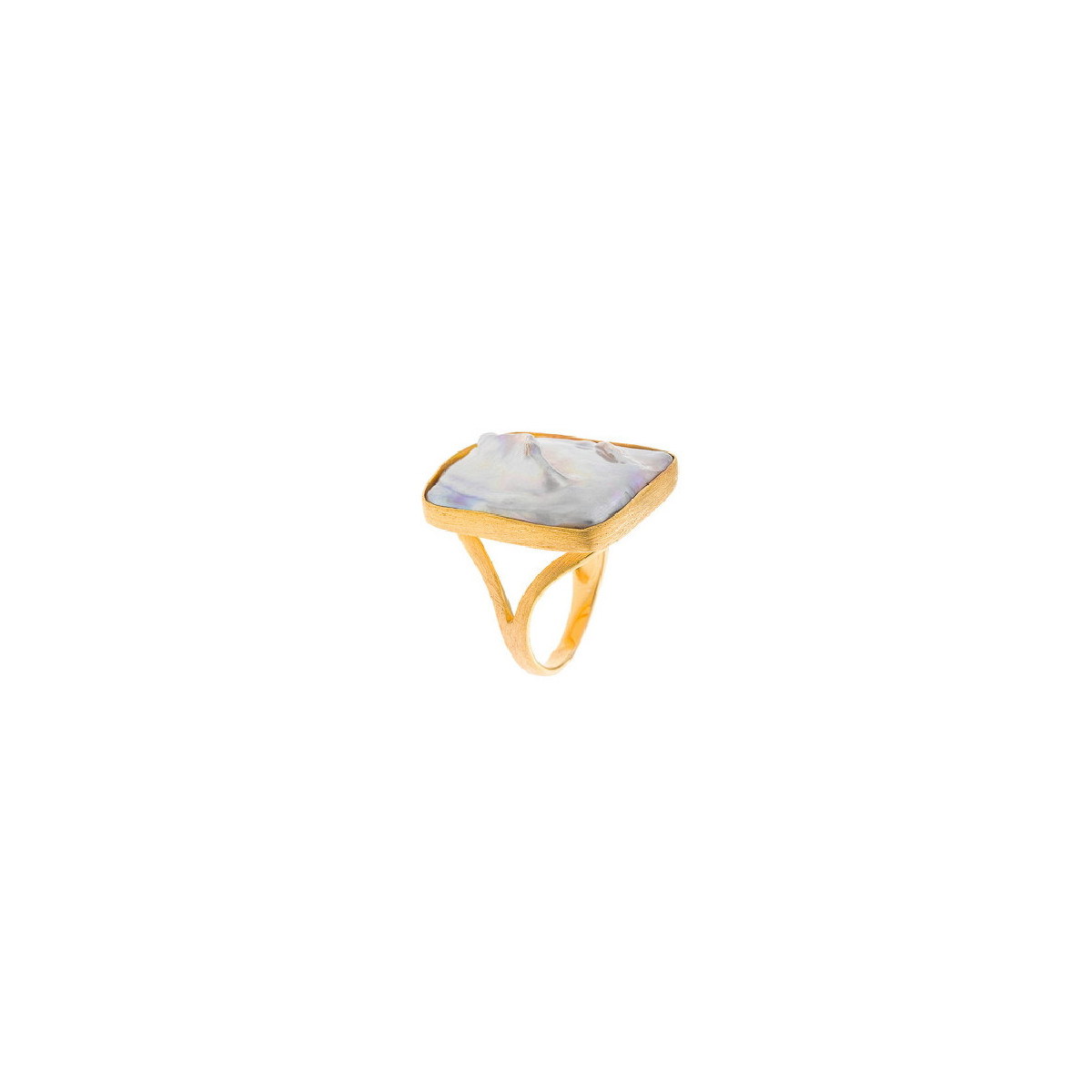 Anillo Mujer Salvatore Plata Dorada Perla Barroca 14 - 000230218