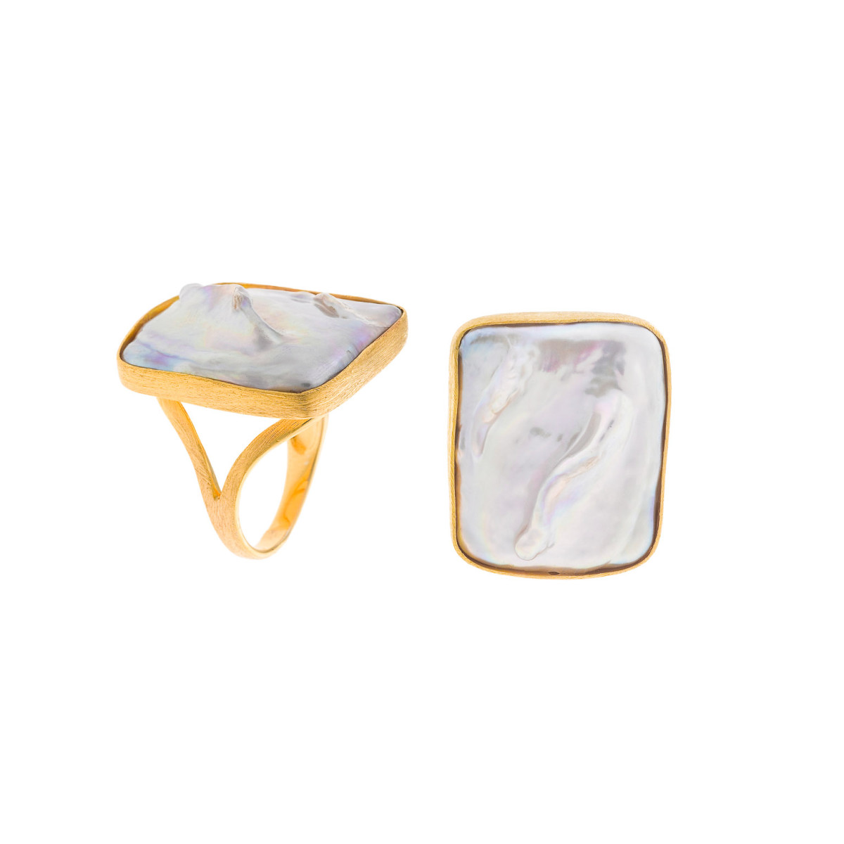 Anillo Mujer Salvatore Plata Dorada Perla Barroca 14 - 000230218