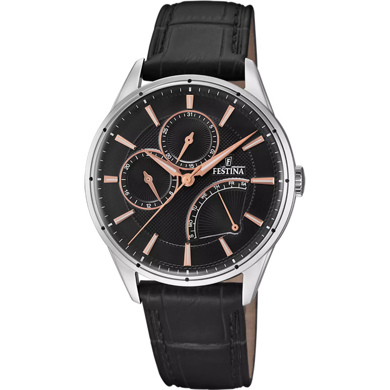 Reloj Hombre Festina Multifunción Acero Correa Negro 41 mm - F16974/4