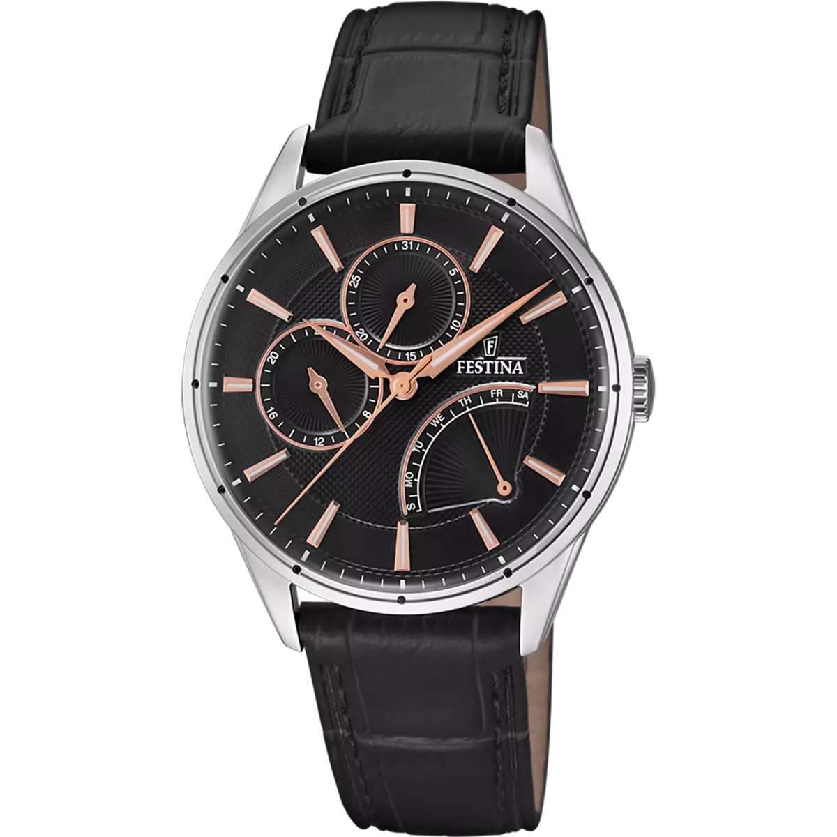 Reloj Hombre Festina Multifunción Acero Correa Negro 41 mm - F16974/4
