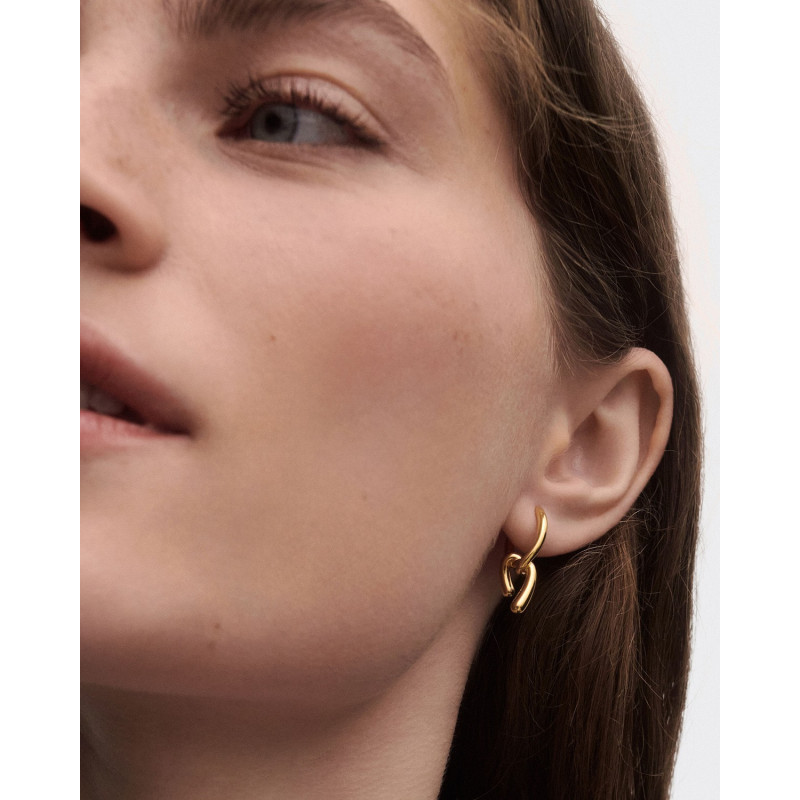 Pdpaola AR01-D28-U Pendientes Mujer Plata Dorada Aros 2,5 x 22 mm - 000430099