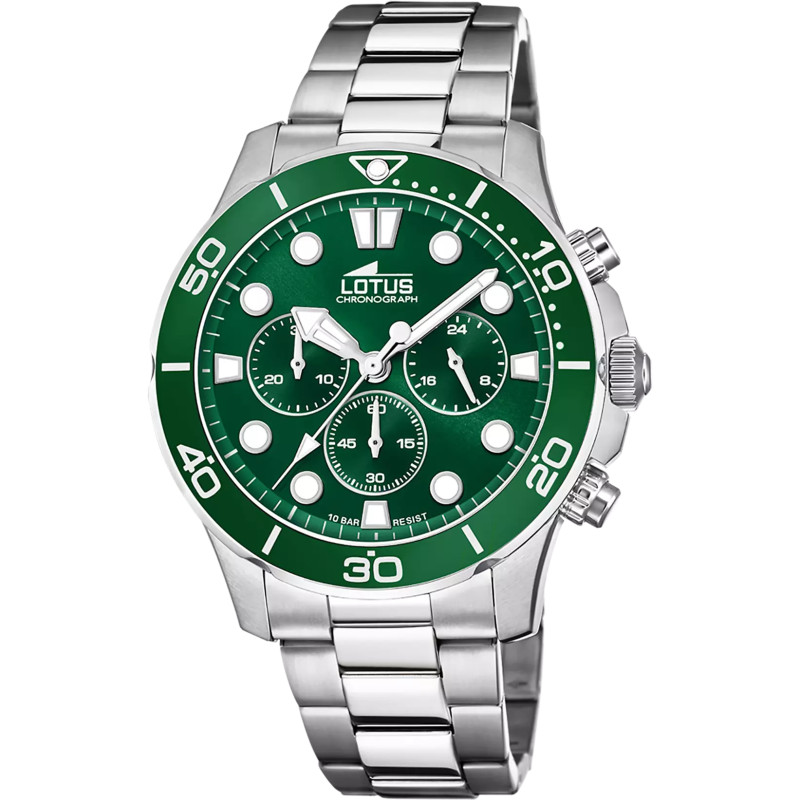 Reloj Hombre Lotus Crono Acero Esfera Verde 44,5 mm - 18756/2