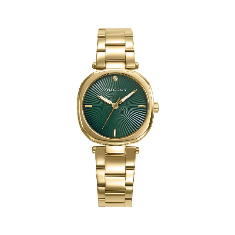 Reloj Mujer Viceroy Cuarzo Acero Dorado Esfera Verde 31 mm - 41152-67