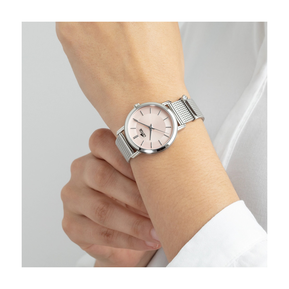 Reloj Mujer Lotus Acero Malla Milanesa Esfera Rosa 33,3 mm - 18737/2