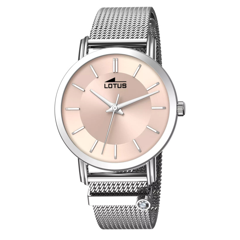 Reloj Mujer Lotus Acero Malla Milanesa Esfera Rosa 33,3 mm - 18737/2