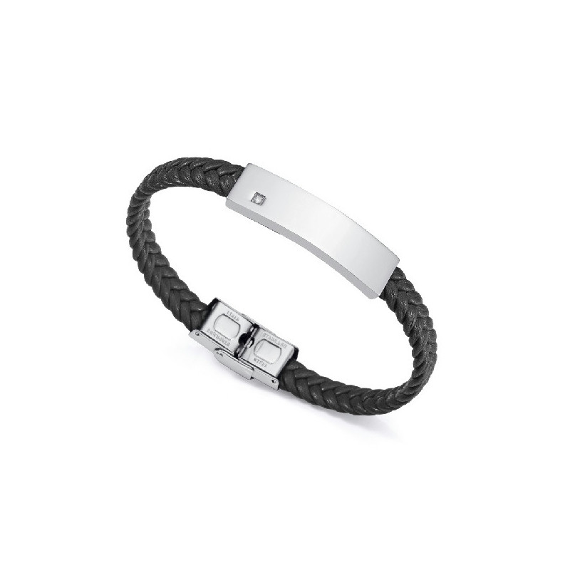 Pulsera Hombre Viceroy Fashion 6484P01010 Cuero Diamante Creado Personalizable - 000730225