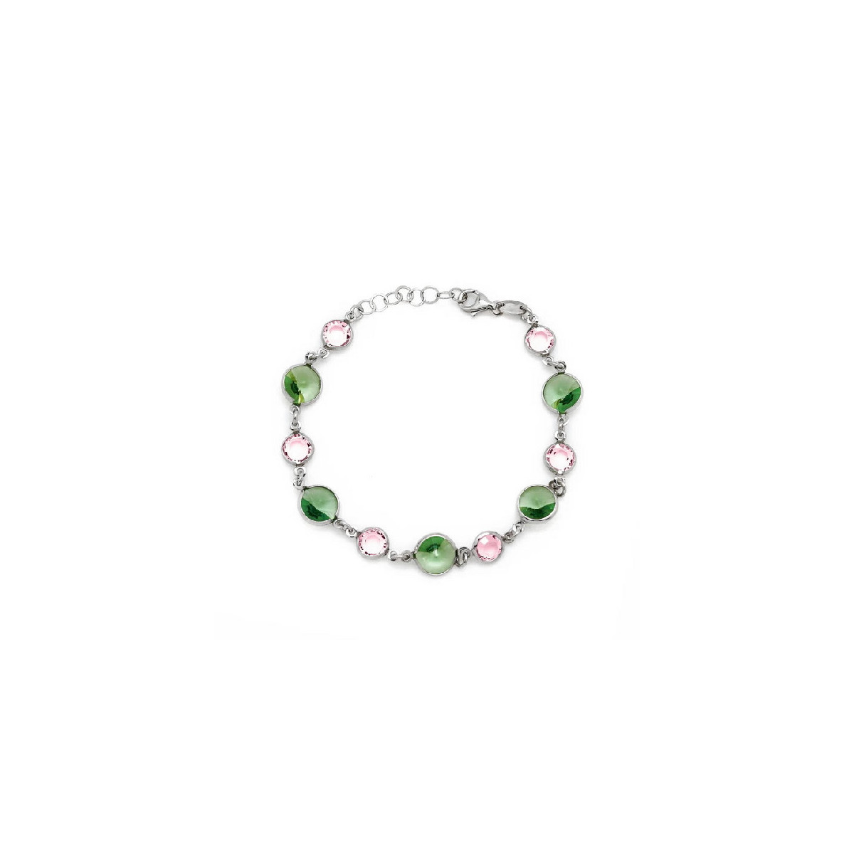 Pulsera Mujer Victoria Cruz Plata Cristales Colores - 000180231