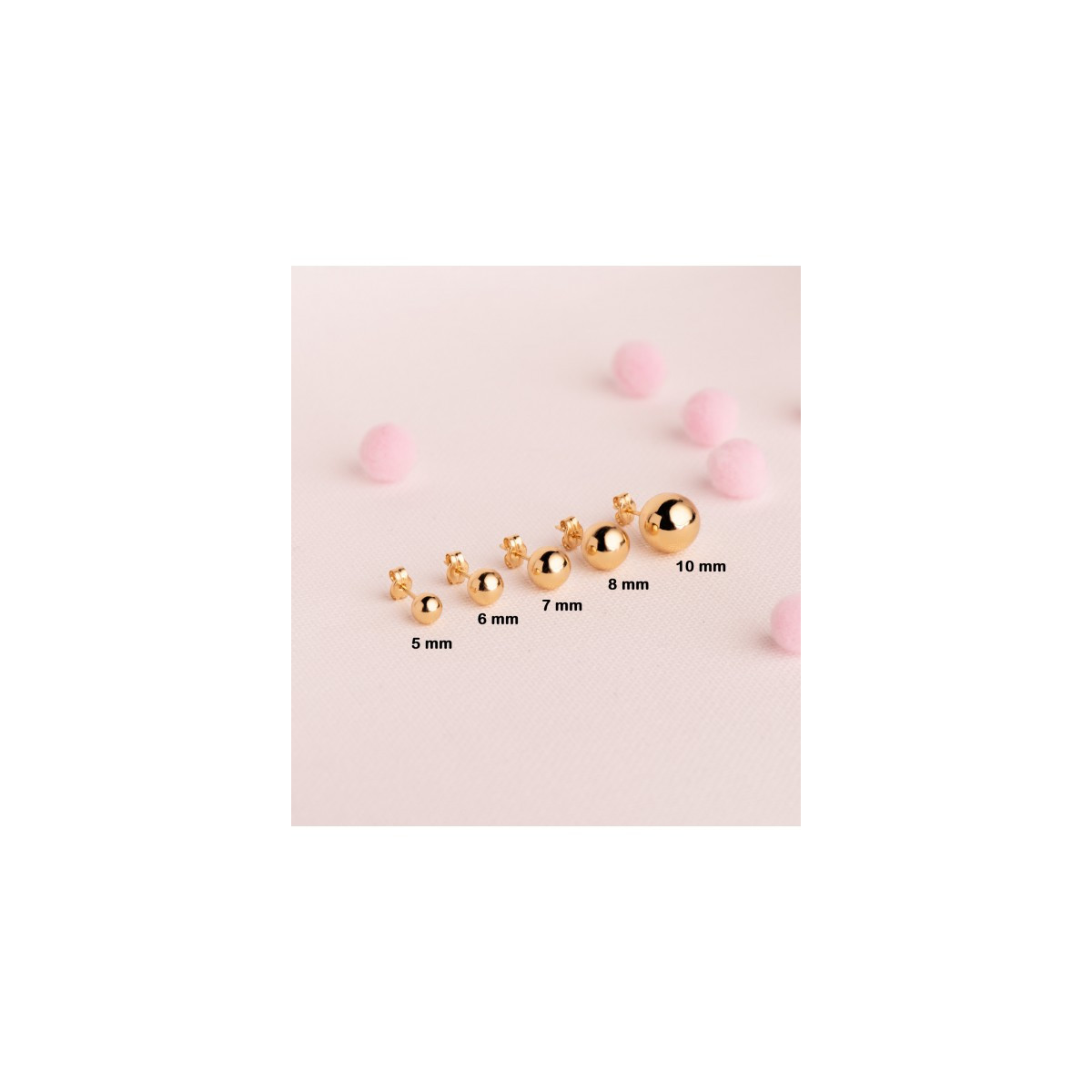 Pendientes Niña Oro 18 ktes Bolitas Tam 4 mm - 000022488