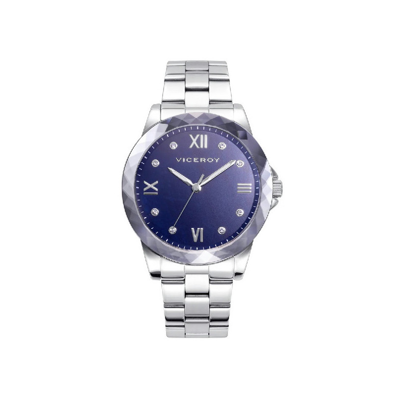 Reloj Mujer Viceroy Cuarzo Acero Esfera Azul Circonitas 37 mm - 401162-33