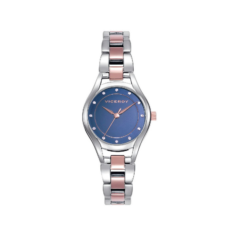 Reloj Mujer Viceroy Cuarzo Acero Bicolor IP Rosé Esfera Azul 30 mm - 401190-37