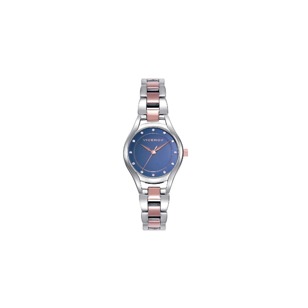 Reloj Mujer Viceroy Cuarzo Acero Bicolor IP Rosé Esfera Azul 30 mm - 401190-37