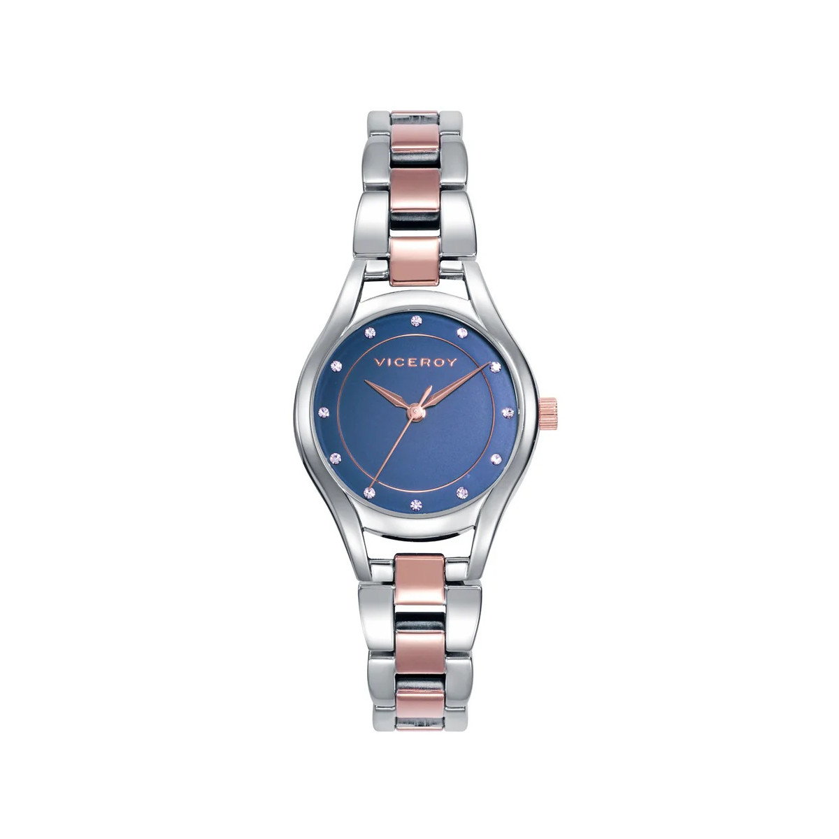 Reloj Mujer Viceroy Cuarzo Acero Bicolor IP Rosé Esfera Azul 30 mm - 401190-37