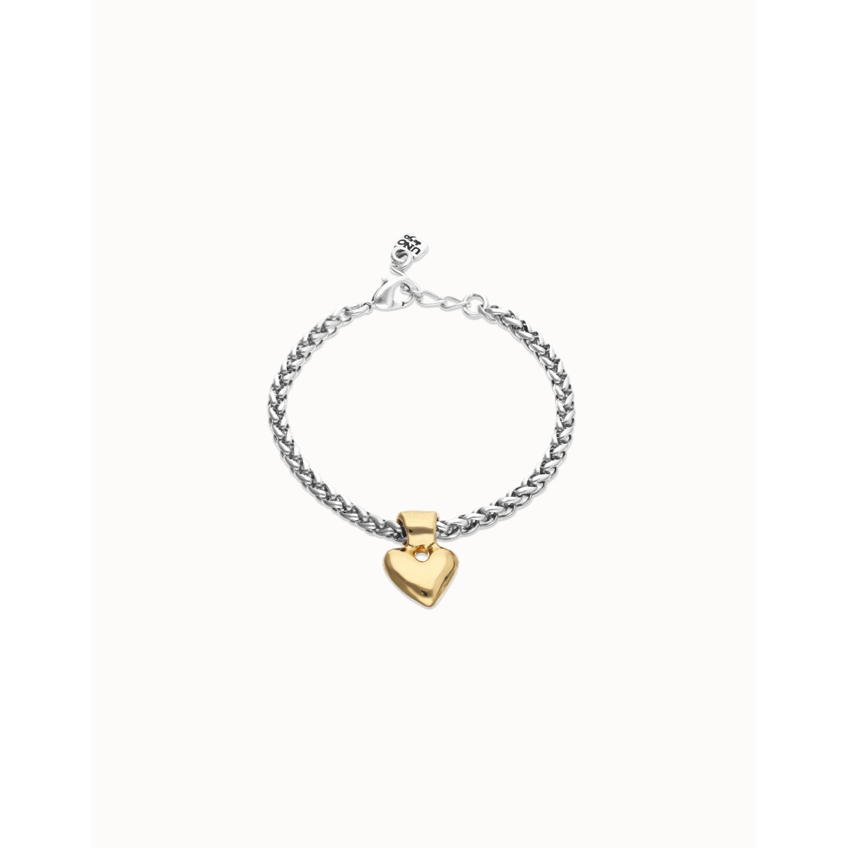 Pulsera Mujer Uno de 50 PUL2642OROMTL0M Chapado Plata Corazón Dorado - 000500251