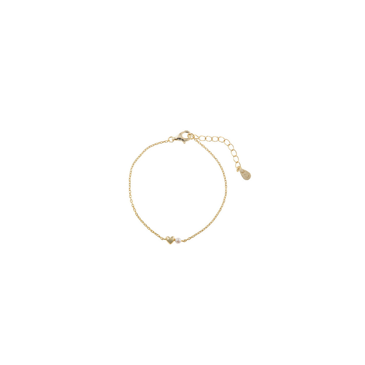 Pulsera Mujer Salvatore Plata Dorada Perla y Corazón - 000230101