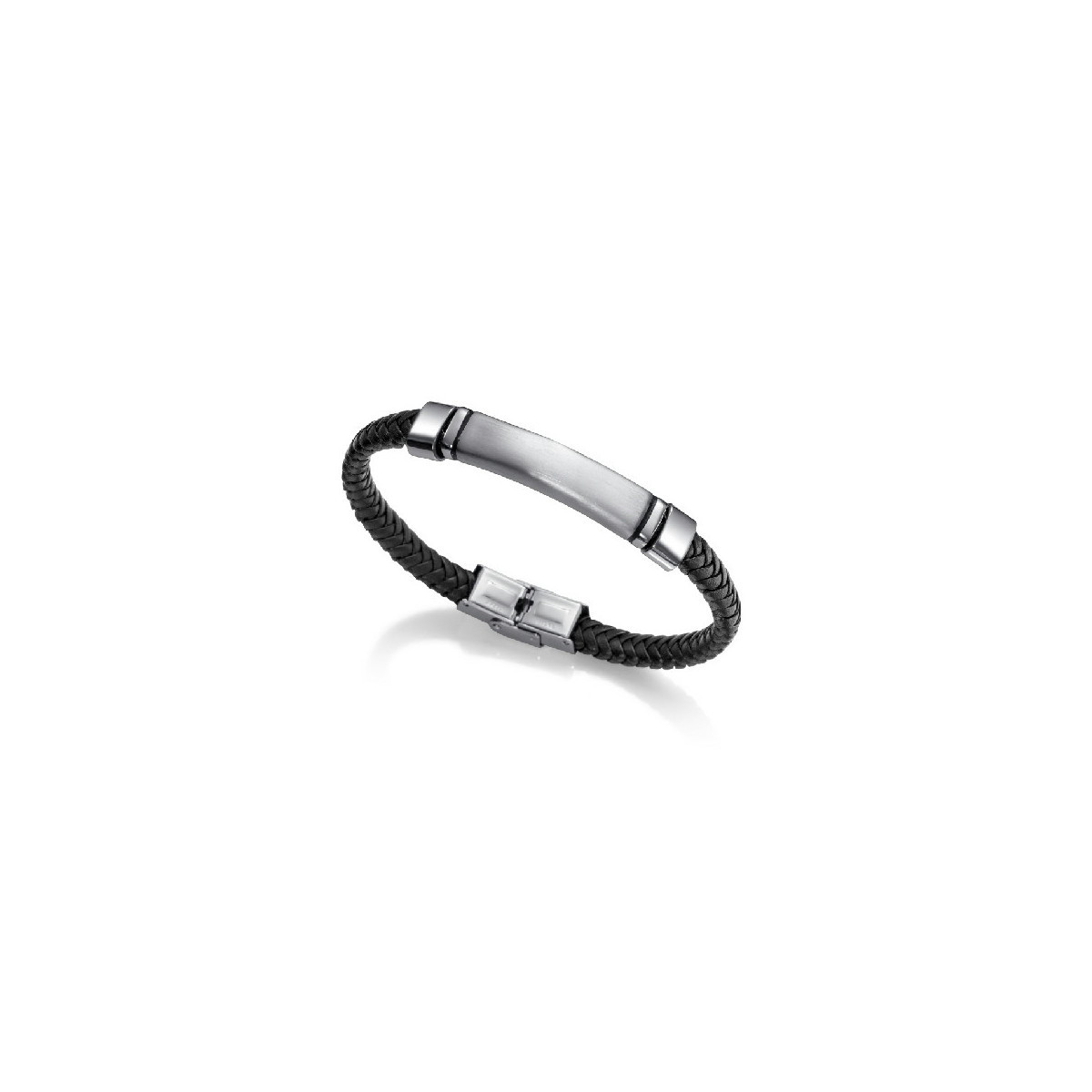 Pulsera Hombre Viceroy Fashion 75219P01010 Acero Chapa Personalizable Cuero Negro - 000730175