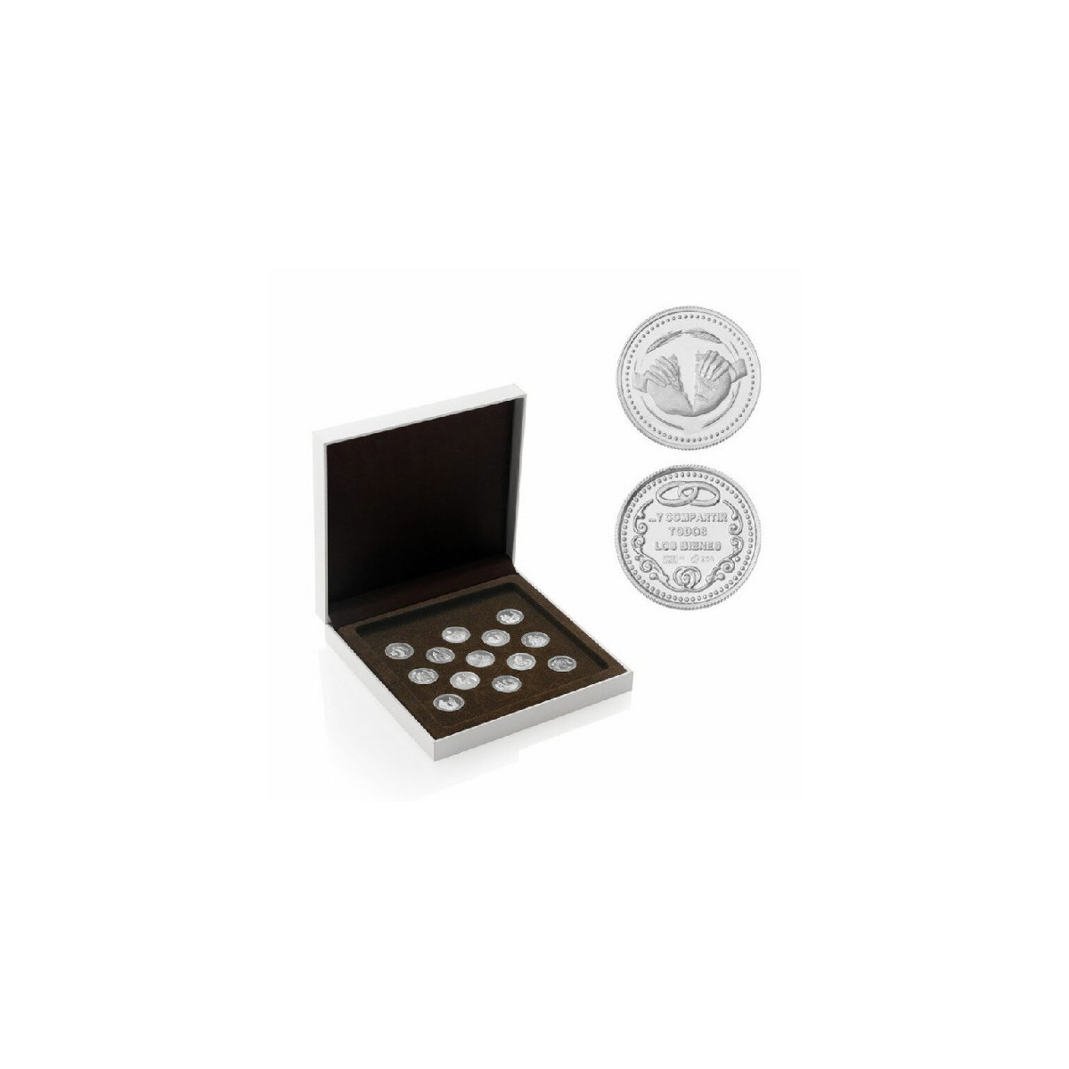 Arras de Boda Plata Maciza 13 Monedas Pasajes Biblicos 18 mm - 000022959