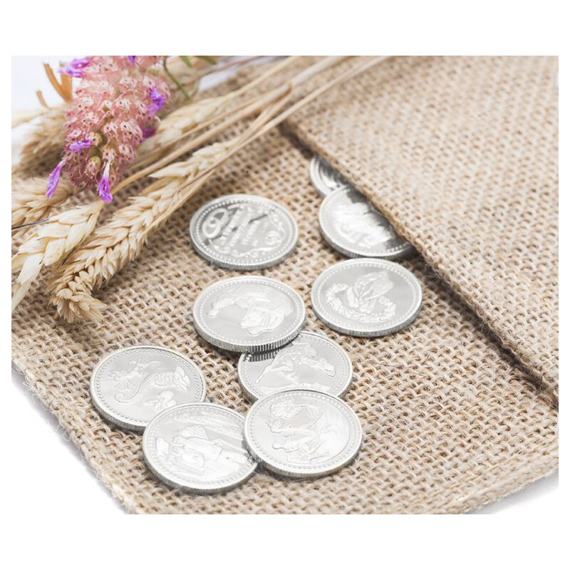 Arras de Boda Plata Maciza 13 Monedas Pasajes Biblicos 18 mm - 000022959