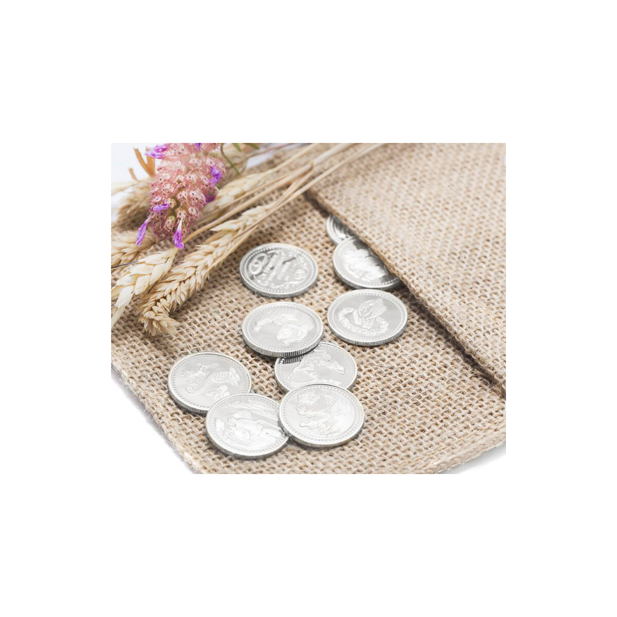 Arras de Boda Plata Maciza 13 Monedas Pasajes Biblicos 18 mm - 000022959