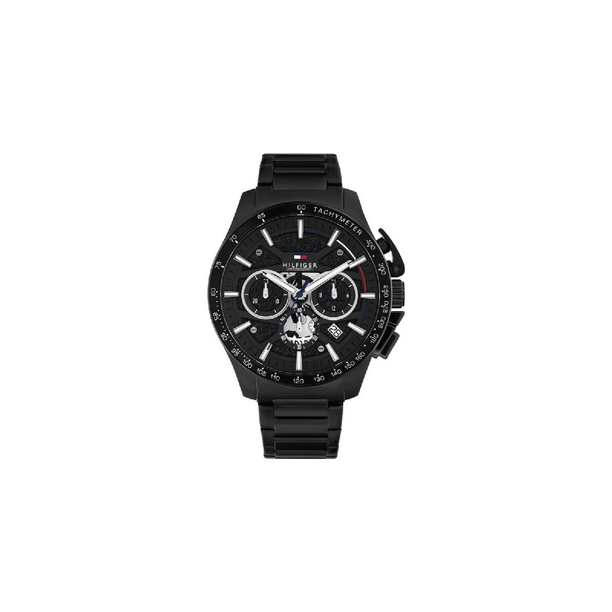Reloj Hombre Tommy Hilfiger Bank Crono Acero Ip Negro 44 mm - 1792262