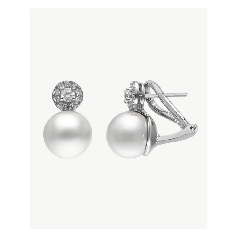 Pendientes Mujer Majorica 18206.01.2.E00.907.1 Plata Perla 10 mm Omega - 000450743