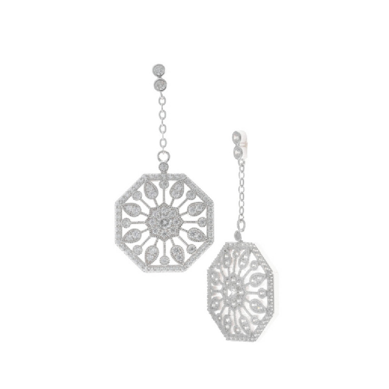 Pendientes Mujer Salvatore Plata Arabescos Novia 45 mm - 000230956