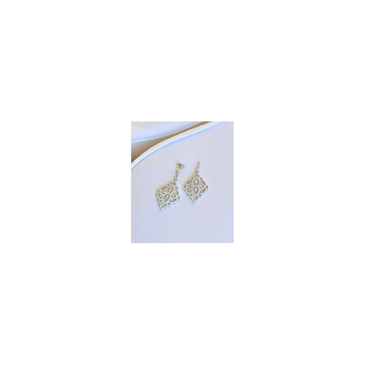 Pendientes Mujer Salvatore Plata Novias Arabescos Circonitas 42 mm - 000230954