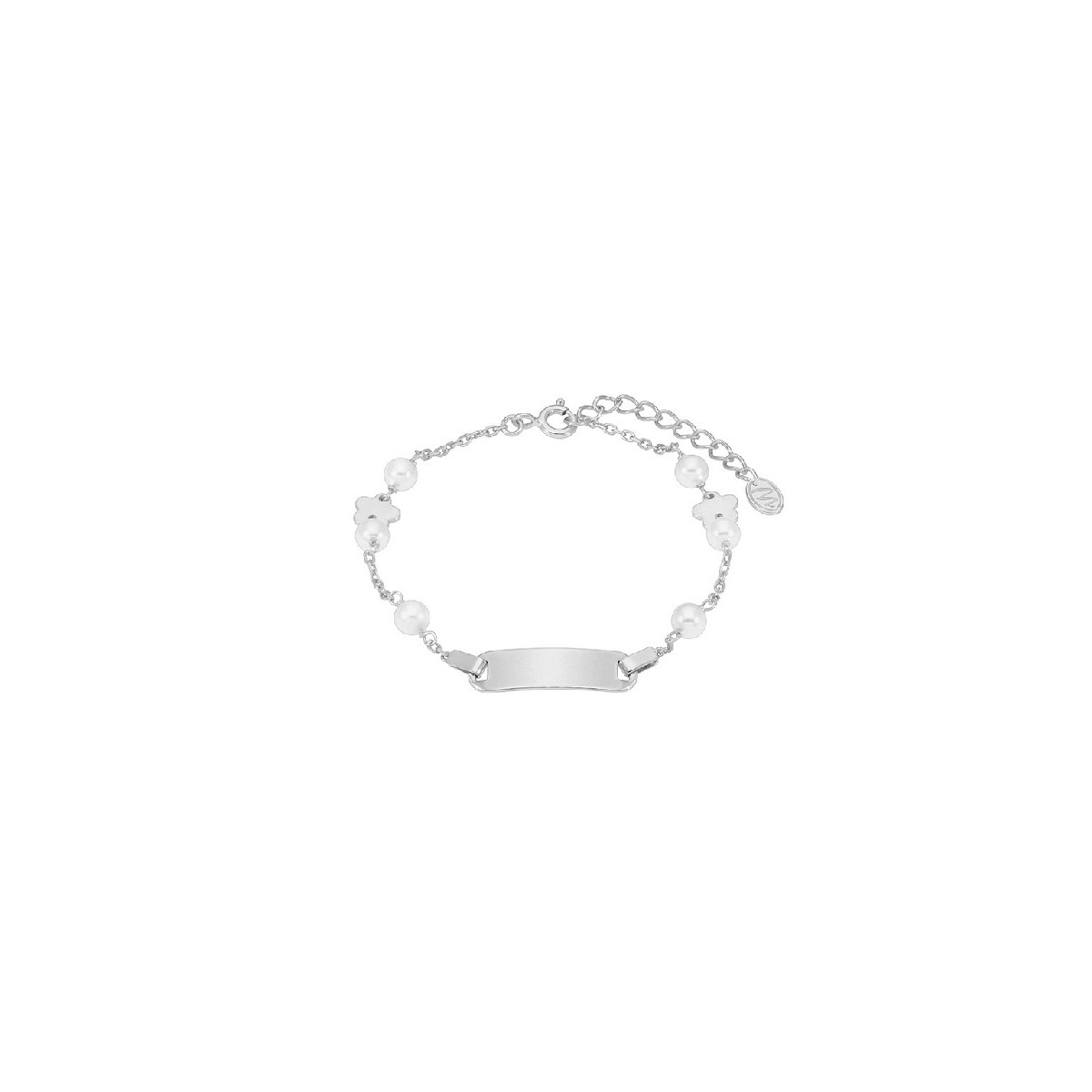 Pulsera Niña Marea D03303/AG Plata Comunión Perla Chapa Personalizable 16/18 cm - 000620042