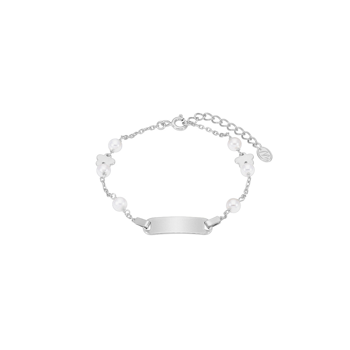 Pulsera Niña Marea D03303/AG Plata Comunión Perla Chapa Personalizable 16/18 cm - 000620042