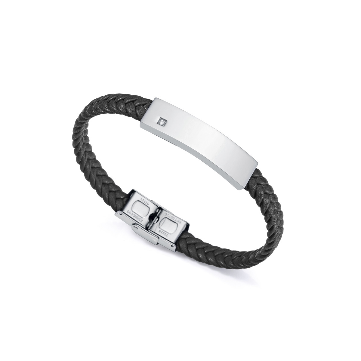 Pulsera Hombre Viceroy Fashion 6484P01010 Cuero Diamante Creado Personalizable - 000730225