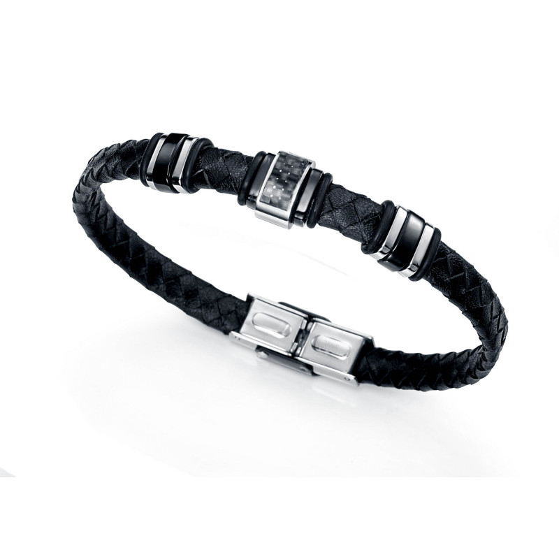 Pulsera Hombre Viceroy Fashion 6188P09010 Acero Cuero Negro - 000730032