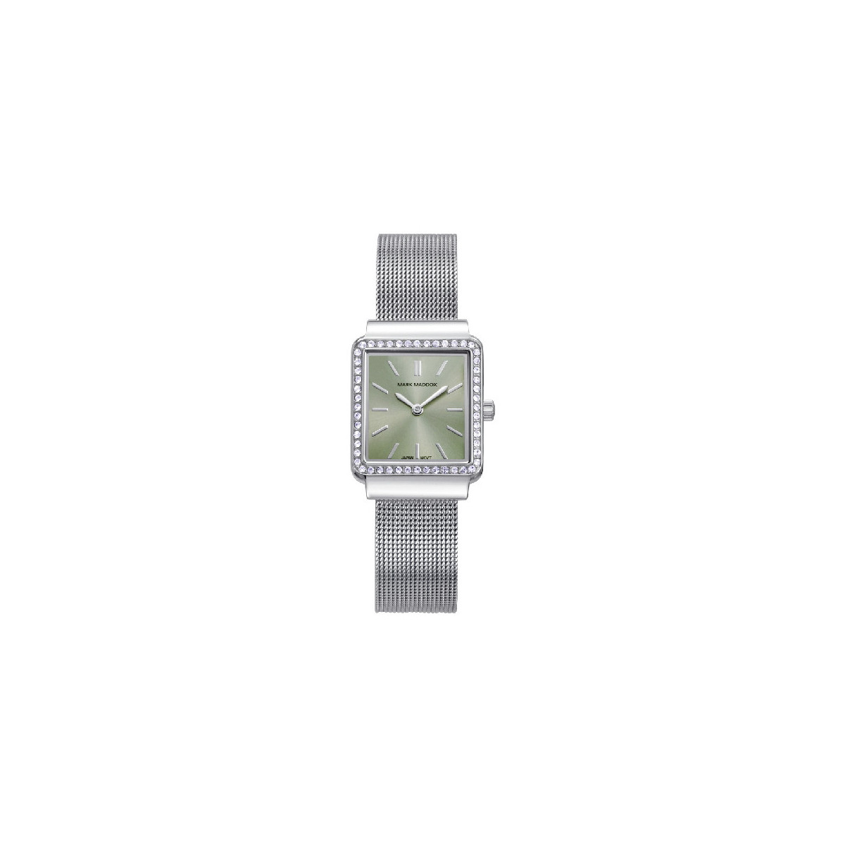 Reloj Mujer Mark Maddox Cuarzo Acero Circonitas Esfera Verde Rectangular - MM0144-67