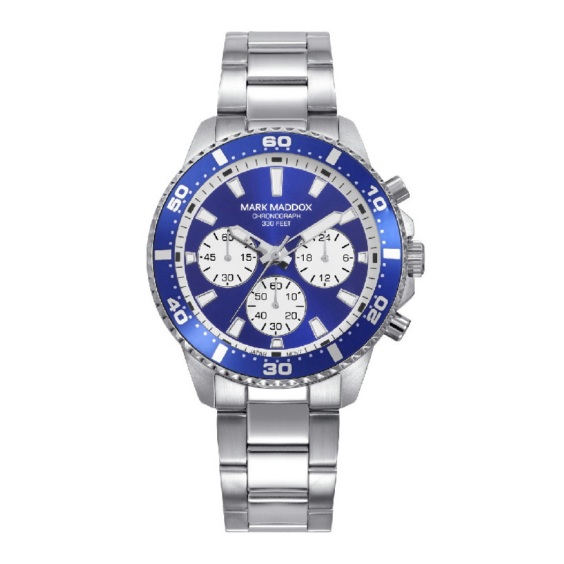 Reloj Hombre Mark Maddox Crono Acero Esfera Azul y Blanco 42 mm - HM0157-36